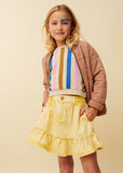 Cropped sweatershirt met strepen voor meisjes in sesame van Sproet & Sprout | Uit de Champions League of Fun collectie