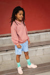 Sportieve jongens sweater met kraag en halve rits in rose dawn van Sproet & Sprout | Sweatshirt Collar Zip Rose Dawn uit de Champions League of Fun Collectie