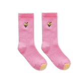 Sokken met een geborduurd ijsje in het roze voor meisjes van Sproet & Sprout uit de Champions League of Fun Collectie | SS26