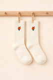 Unisex kindersokken in off-white met geborduurd ijsje van Sproet & Sprout | Uit de Champions League of Fun collectie - Verkrijgbaar bij Little Fashion Addict