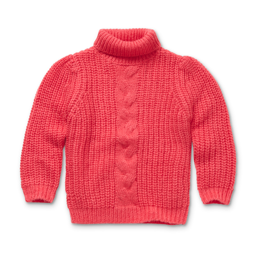 Littlefashionaddict - Sproet & Sprout - AW23 - The Alpine Hut - Cable Sweater Raspberry Pink - in het framboosroze - Voor meisjes - Vanaf 4 tot 10 jaar in stock en verkrijgbaar bij Little Fashion Addict