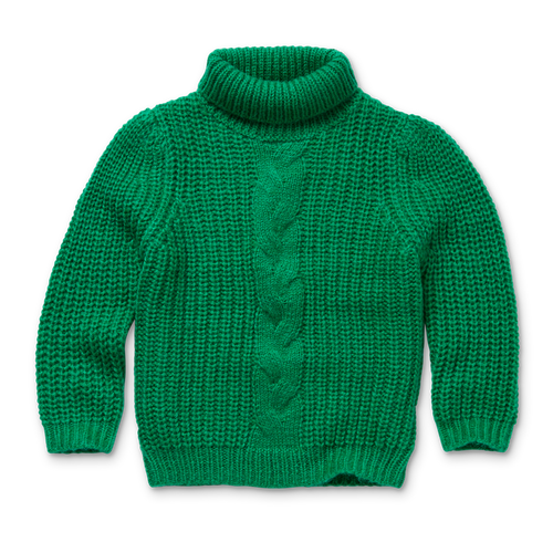 Littlefashionaddict - Sproet & Sprout - AW23 - The Alpine Hut - Cable Sweater fern green - in het felgroen - Voor meisjes - Vanaf 4 tot 10 jaar in stock en verkrijgbaar bij Little Fashion Addict