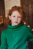 Littlefashionaddict - Sproet & Sprout - AW23 - The Alpine Hut - Cable Sweater fern green - in het felgroen - Voor meisjes - Vanaf 4 tot 10 jaar in stock en verkrijgbaar bij Little Fashion Addict