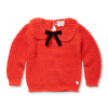 Sweater met Peter Pan-kraag in tomaatrode kleur voor meisjes van Sproet & Sprout | Verkrijgbaar bij Little Fashion Addict