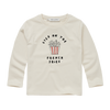 T-shirt met lange mouwen voor jongens in ivory met French Fries print van Sproet & Sprout | A Cosmic Romance Collectie van Sproet & Sprout