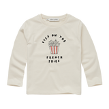 T-shirt met lange mouwen voor jongens in ivory met French Fries print van Sproet & Sprout | A Cosmic Romance Collectie van Sproet & Sprout
