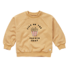 Sweatshirt in zandkleur met French Fries print voor jongens en meisjes van Sproet & Sprout | Sweatshirt French Fries Sand | A Cosmic Romance collectie