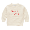 Gebroken witte sweater met rode Chou Chou borduring uit de A Cosmic Romance collectie van Sproet & Sprout. | Sweater Chou Chou Ivory
