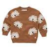 Jongenssweater in mocca bruin met ingeweven hondenprint uit de collectie van Sproet & Sprout | Sweater Intarsia Dogs Mocca 