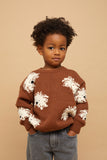 Jongenssweater in mocca bruin met ingeweven hondenprint uit de collectie van Sproet & Sprout | Sweater Intarsia Dogs Mocca 