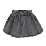 Denim rok in afgewassen zwart met Sproet-print | Denim Skirt Sproet Print Washed Black uit de A Cosmic Romance collectie van Sproet & Sprout