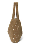 Teddy mom bag met hartjes van Studio Noos in bruin | Studio Noos - Teddy Hearts Mom Bag - Brown Hearts - verkrijgbaar bij Little Fashion Addict