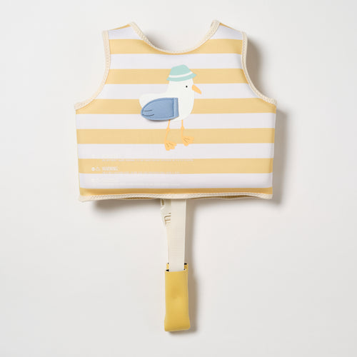 Sunnylife zwemvest in geel-wit Sid the Seagull design – geschikt voor kinderen van 2 tot 3 jaar (15–18 kg) | Ontdek Sunnylife bij Little Fashion Addict