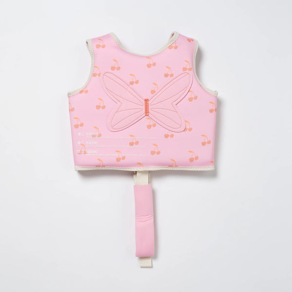 Zwemvest voor peuters van 2 tot 3 jaar in roze Cotton Candy Cherry design van Sunnylife | Ontdek Sunnylife bij Little Fashion Addict