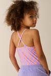 Paars-oranje badpak met ruitpatroon van Tumble ’n Dry | Alagoas badpak van Tumble 'n Dry - verkrijgbaar bij Little Fashion Addict