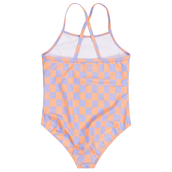 Paars-oranje badpak met ruitpatroon van Tumble ’n Dry | Alagoas badpak van Tumble 'n Dry - verkrijgbaar bij Little Fashion Addict