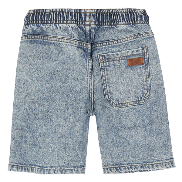 Lichtblauwe denim short voor jongens met elastische taille van Tumble ’n Dry | Juan Shorts Denim Light Vintage van Tumble 'n Dry - verkrijgbaar bij Little Fashion Addict