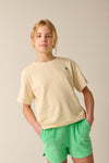 Ivoorkleurig meisjes T-shirt met palmprint van Tumble ’n Dry | Maringa T-shirt Tumble 'n Dry - verkrijgbaar bij Little Fashion Addict