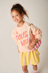 Rokje in Pale Peach met citroengele strepen van Tumble ’n Dry | Primadonna skirt van Tumble 'n Dry - verkrijgbaar bij Little Fashion Addict