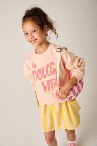 Rokje in Pale Peach met citroengele strepen van Tumble ’n Dry | Primadonna skirt van Tumble 'n Dry - verkrijgbaar bij Little Fashion Addict