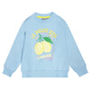 Lichtblauwe meisjes sweater met citroenprint van Tumble ’n Dry | Vital Sweater van Tumble 'n Dry - verkrijgbaar bij Little Fashion Addict