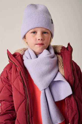 Lila muts en sjaal setje van Tumble ’n Dry voor kinderen | Beanie  Berwyn & Scarf Midway Violet Tulip