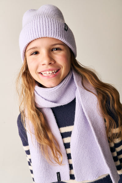Lila muts en sjaal setje van Tumble ’n Dry voor kinderen | Beanie  Berwyn & Scarf Midway Violet Tulip