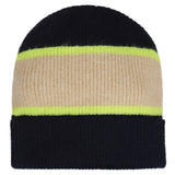 Donkerblauwe met beige en neon strepen  Laval muts en Brantford sjaal setje van Tumble ’n Dry voor kinderen | Laval muts & Brantford sjaal set van Tumble 'n Dry