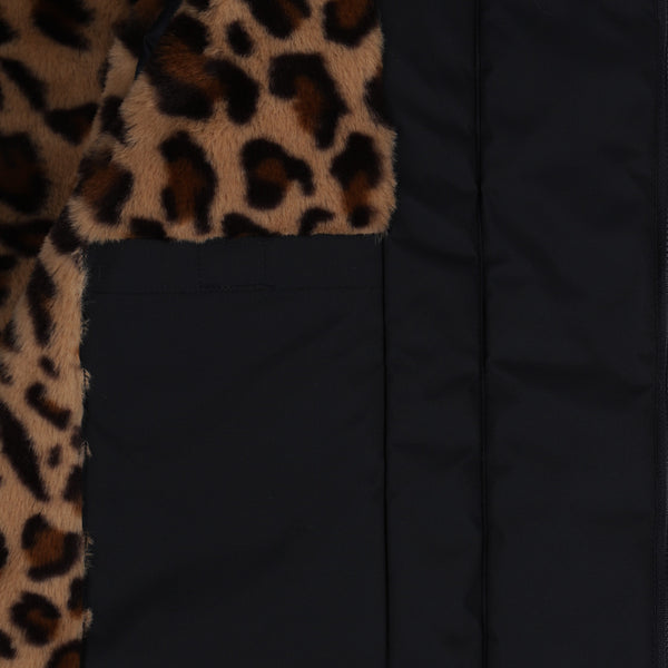 Madison meisjes winterjas donkerblauw met leopard voering | Ontdek Tumble 'n Dry bij Little Fashion Addict