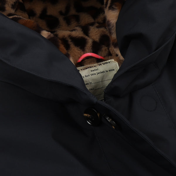 Madison meisjes winterjas donkerblauw met leopard voering | Ontdek Tumble 'n Dry bij Little Fashion Addict