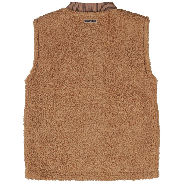 Bruine teddy bodywarmer voor jongens en meisjes van Tumble ’n Dry | Opposite Bodywarmer | Ontdek Tumble 'n Dry bij Little Fashion Addict