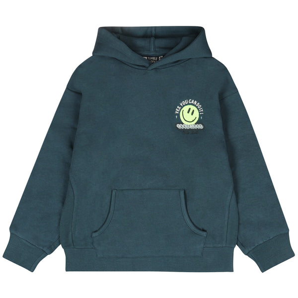 Hoodie in groenblauw met kangoeroezak en capuchon, Tumble ’N Dry | Shooter Hoodie Stargazer