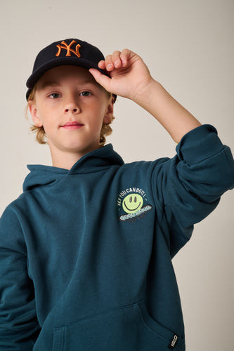 Hoodie in groenblauw met kangoeroezak en capuchon, Tumble ’N Dry | Shooter Hoodie Stargazer