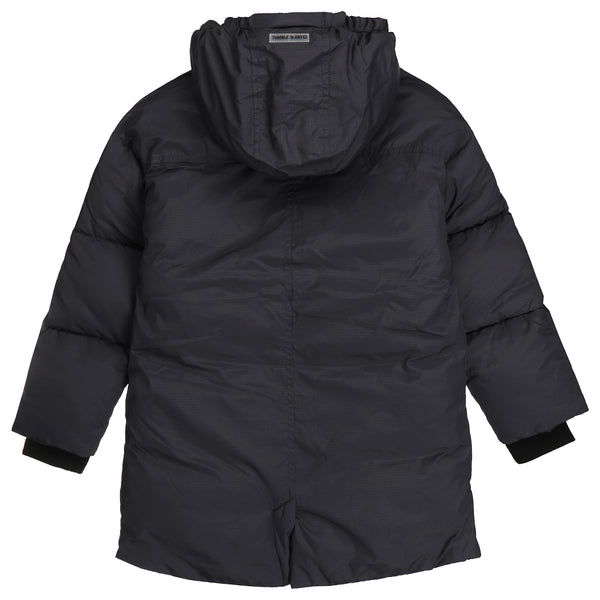 Donkerblauwe Tumble ’n Dry Hannover winterjas voor jongens met groene voering | Ontdek Tumble 'n Dry bij Little Fashion Addict