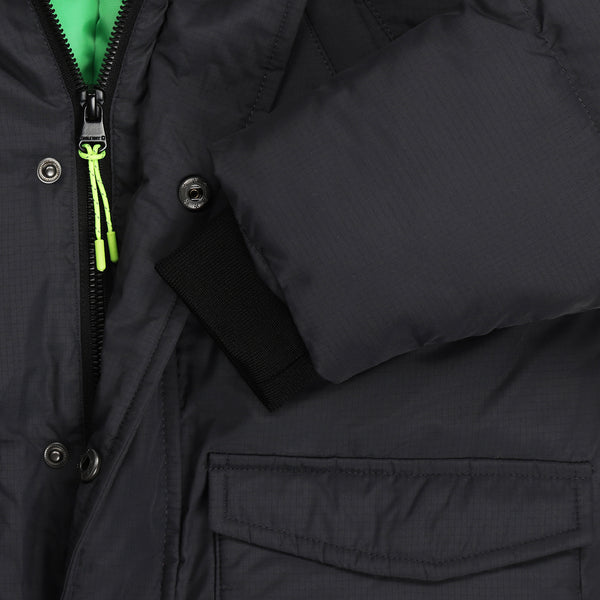 Donkerblauwe Tumble ’n Dry Hannover winterjas voor jongens met groene voering | Ontdek Tumble 'n Dry bij Little Fashion Addict