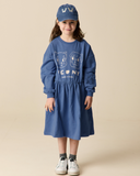 Blauw Dog and Cat Sweat Dress van Wander & Wonder | Ontdek Wander & Wonder bij Little Fashion Addict