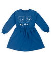 Blauw Dog and Cat Sweat Dress van Wander & Wonder | Ontdek Wander & Wonder bij Little Fashion Addict