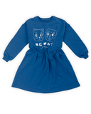 Blauw Dog and Cat Sweat Dress van Wander & Wonder | Ontdek Wander & Wonder bij Little Fashion Addict