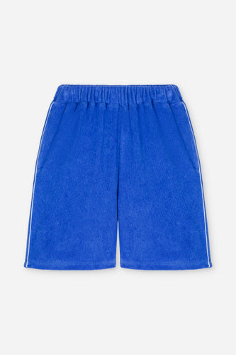 We Are Kids - Bermuda Hadri Terry in Mediterranean Blue voor jongens vanaf 4 jaar. Verkrijgbaar bij Little Fashion Addict.