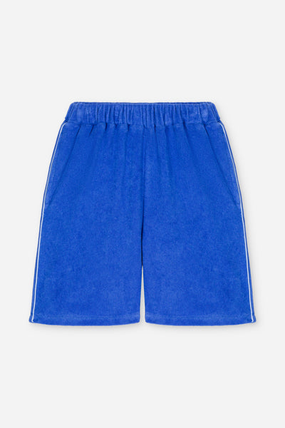 We Are Kids - Bermuda Hadri Terry in Mediterranean Blue voor jongens vanaf 4 jaar. Verkrijgbaar bij Little Fashion Addict.