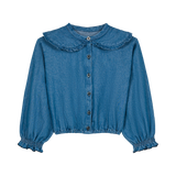 Clara blouse denim met Peter Pan kraag – We are Kids | Ontdek We Are Kids bij Little Fashion Addict