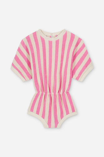 We Are Kids Romy korte jumpsuit candy pink | Combi Romy Bubble Gum – Speelse jumpsuit voor meisjes in candy pink, gemaakt van biologisch katoen | Verkrijgbaar bij Little Fashion Addict