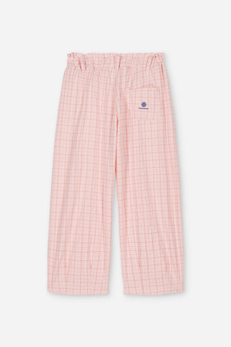 Pantalon Elia Pink Checks van We Are Kids – Vrolijke lichtroze meisjesbroek met ruitjespatroon, gemaakt van biologisch katoen | Verkrijgbaar bij Little Fashion Addict