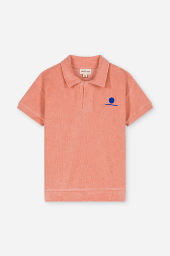 We Are Kids Polo Leonard Terry in oudroze, gemaakt van zachte 100% biologisch katoenen terry-stof. Voor jongens en meisjes vanaf 4 jaar. Verkrijgbaar bij Littlefashionaddict