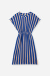 Robe April Dolce Vita Stripes | gestreepte badstof jurk blauw en roze voor meisjes We Are Kids | Verkrijgbaar bij Little FashionA Addict