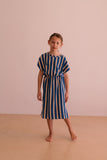 Robe April Dolce Vita Stripes | gestreepte badstof jurk blauw en roze voor meisjes We Are Kids | Verkrijgbaar bij Little FashionA Addict