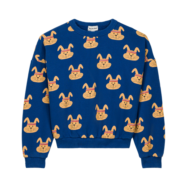 Sweater Tony Allover Rabbits blauw met konijnenprint voor jongens en meisjes van We Are Kids | Ontdek We Are Kids bij Little Fashion Addict