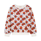 Rode meisjessweater met groot bloemenpatroon, gemaakt van 100% biologisch katoen uit de Sweet World collectie van We Are Kids. | Verkrijgbaar bij Little Fashion Addict