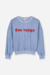 We Are Kids Sweat Tony Blue Sky BonVoyage – Unisex sweater met 'Bon Voyage' tekst voor jongens en meisjes, gemaakt van biologisch katoen | Verkrijgbaar bij Little Fashion  Addict