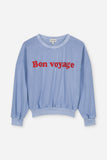 We Are Kids Sweat Tony Blue Sky BonVoyage – Unisex sweater met 'Bon Voyage' tekst voor jongens en meisjes, gemaakt van biologisch katoen | Verkrijgbaar bij Little Fashion  Addict